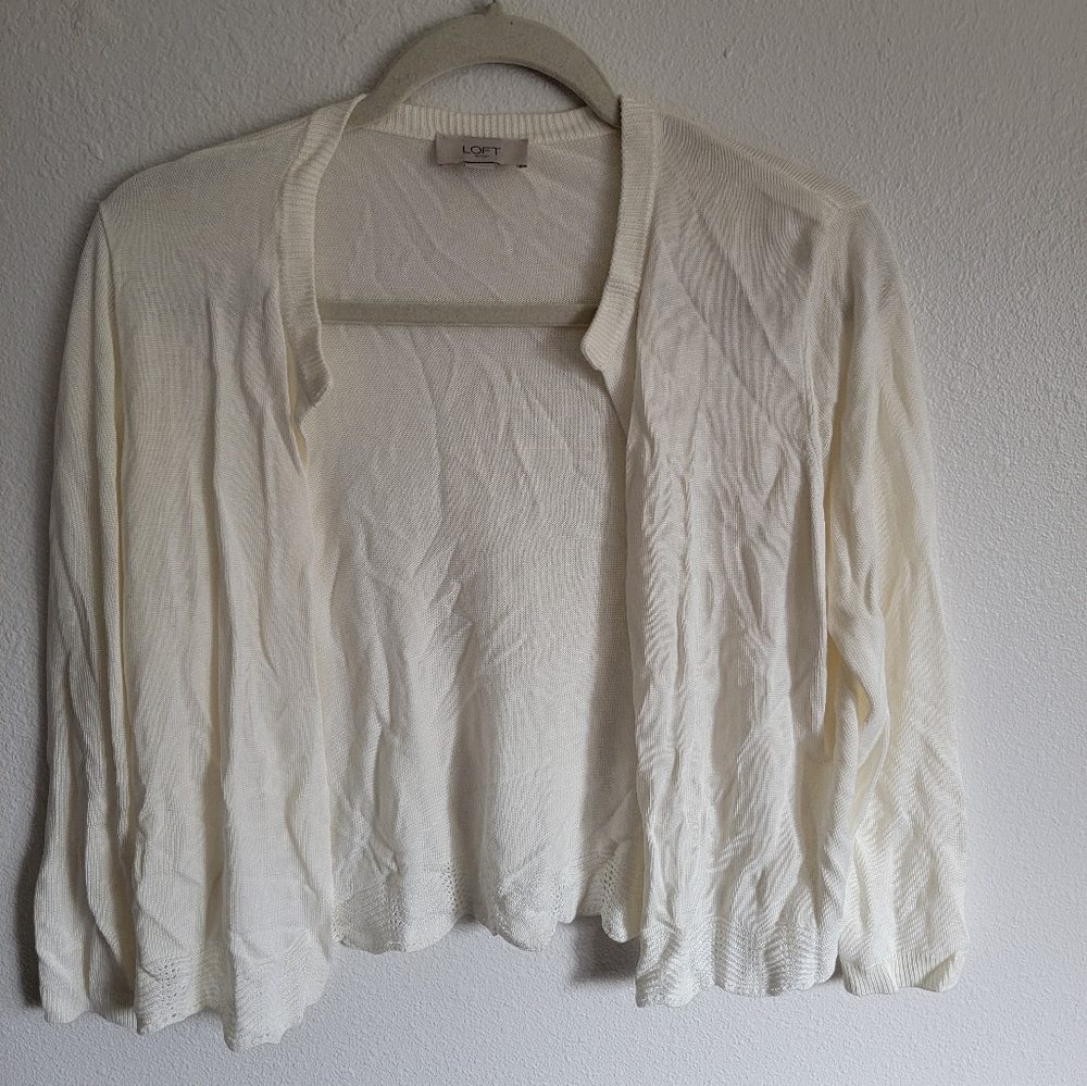 LOFT White Cardigan